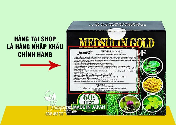 Viên uống tiểu đường Medsulin Gold JpanWell Nhật Bản 60 viên 79