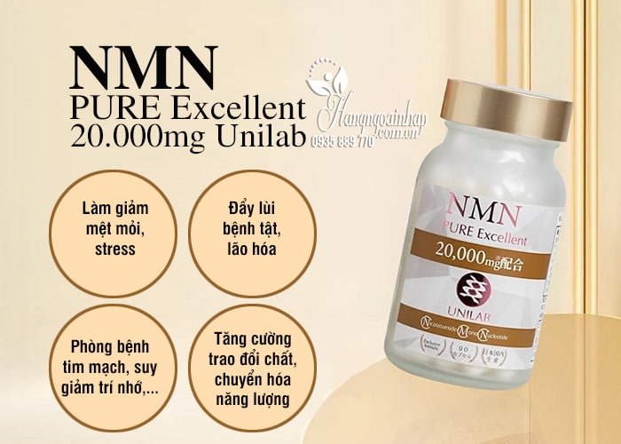 NMN Pure Excellent 20.000mg Unilab Nhật Bản set 2 lọ 8