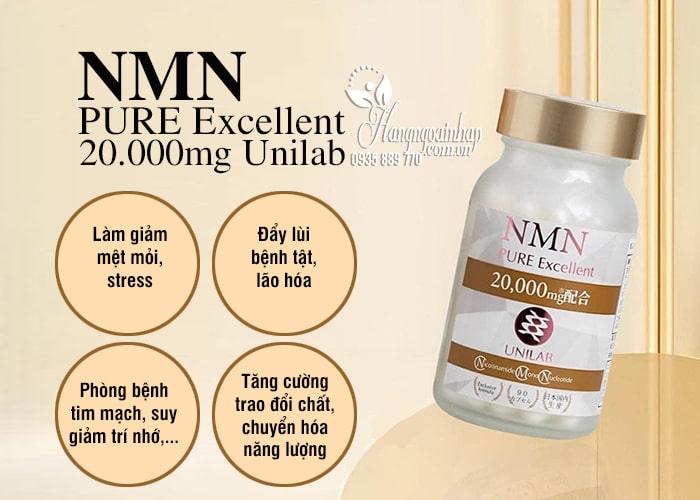 NMN Pure Excellent 20.000mg Unilab Nhật Bản set 2 lọ 8