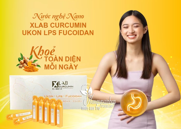 Nước nghệ nano Xlab Curcumin Ukon LPS Fucoidan Nhật Bản  12