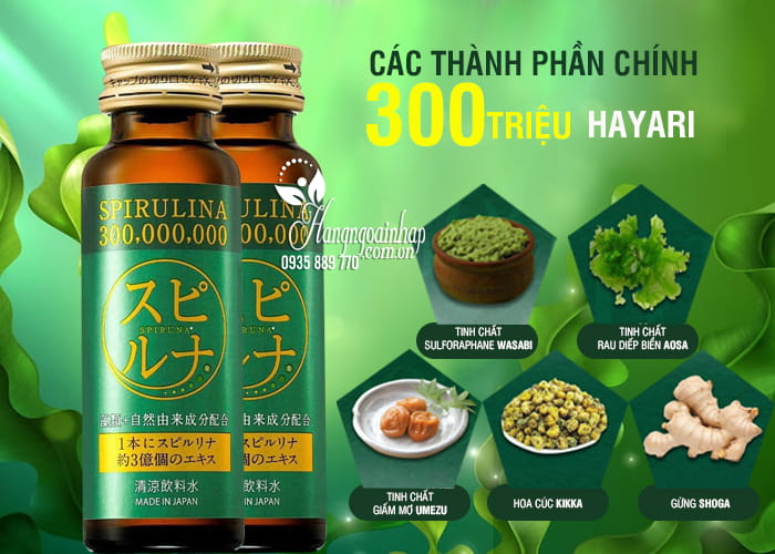 Siêu vi tảo uống Spirulina 300 triệu Hayari của Nhật Bản 1