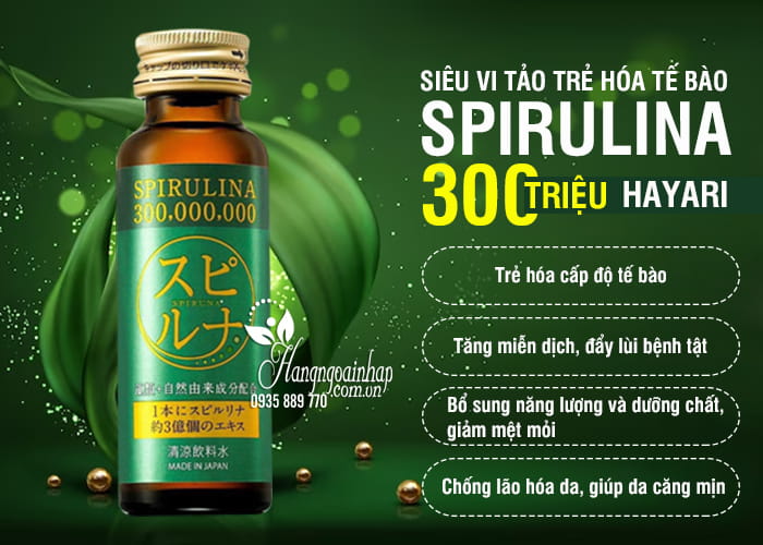 Siêu vi tảo uống Spirulina 300 triệu Hayari của Nhật Bản 5