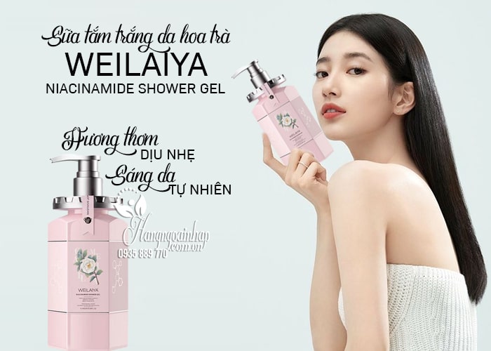 Sữa tắm trắng da hoa trà Weilaiya Niacinamide Shower Gel 1