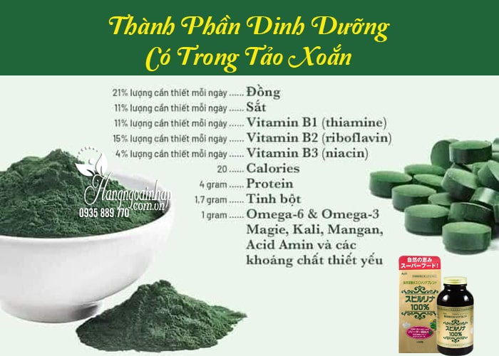 Tảo xoắn Spirulina Nhật Bản - Tảo Biển Nhật Bản 2200 viên 56