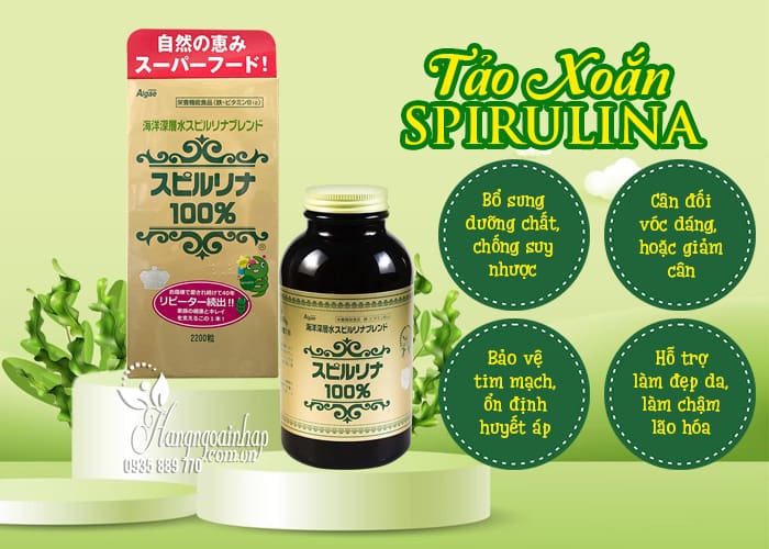 Tảo xoắn Spirulina Nhật Bản - Tảo Biển Nhật Bản 2200 viên 2