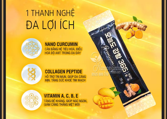 Thạch nghệ nano Curcumin Jelly 365 vị xoài Hộp 30 gói 4