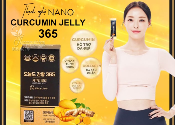 Thạch nghệ nano Curcumin Jelly 365 vị xoài Hộp 30 gói 1