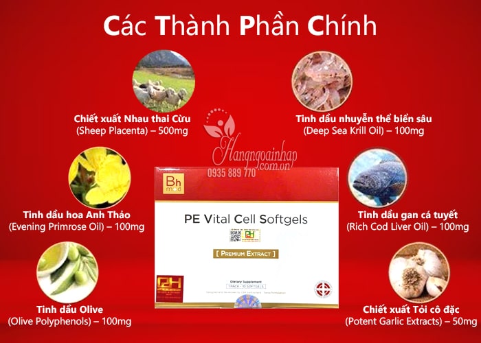 Viên tế bào gốc PE Vital Cell Softgels Premium Extract 10 viên 3