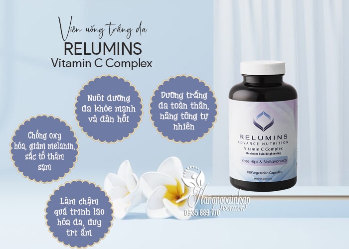 Viên uống trắng da Relumins Vitamin C Complex 180 viên của Mỹ 78