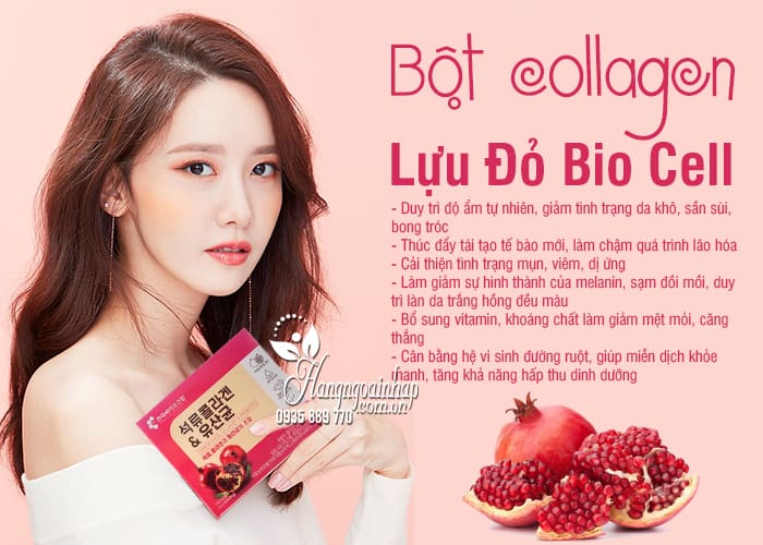 Bột collagen hồng lựu Bio Cell Hàn Quốc - hộp 30 gói x 2g 5