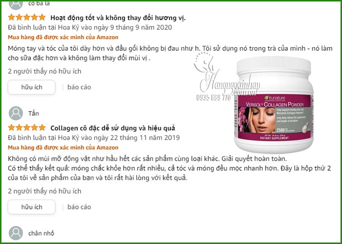 Bột Collagen Trunature Verisol Collagen Powder 2500mg của Mỹ 9