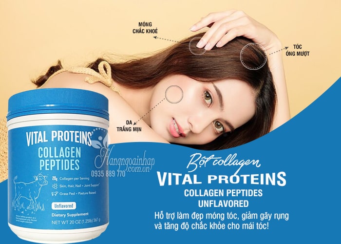 Bột collagen Vital Proteins Collagen Peptides Unflavored của Mỹ 23