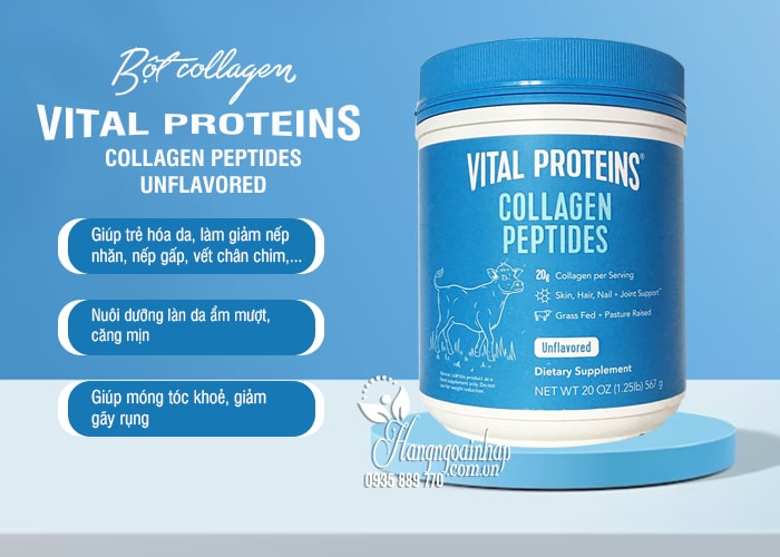 Bột collagen Vital Proteins Collagen Peptides Unflavored của Mỹ 45