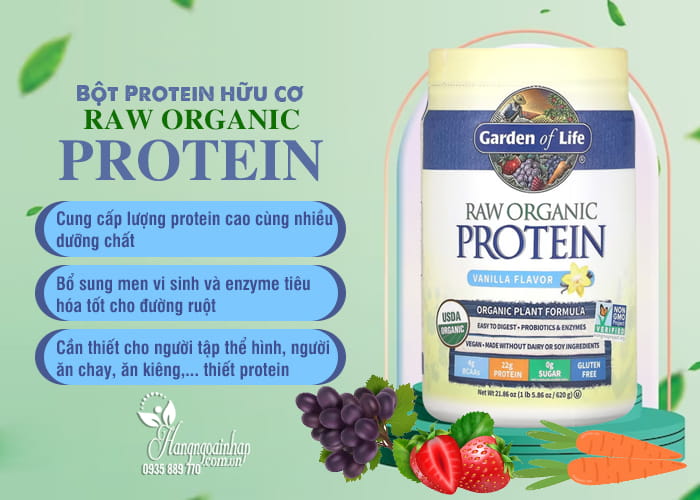 Bột Protein hữu cơ Raw Organic Protein Garden Of Life 6