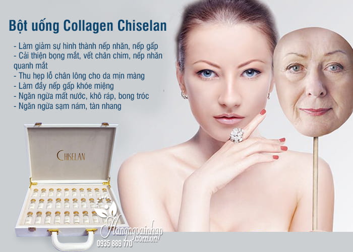 Bột uống Collagen Chiselan Nhật Bản hộp 30 lọ hình vali 5