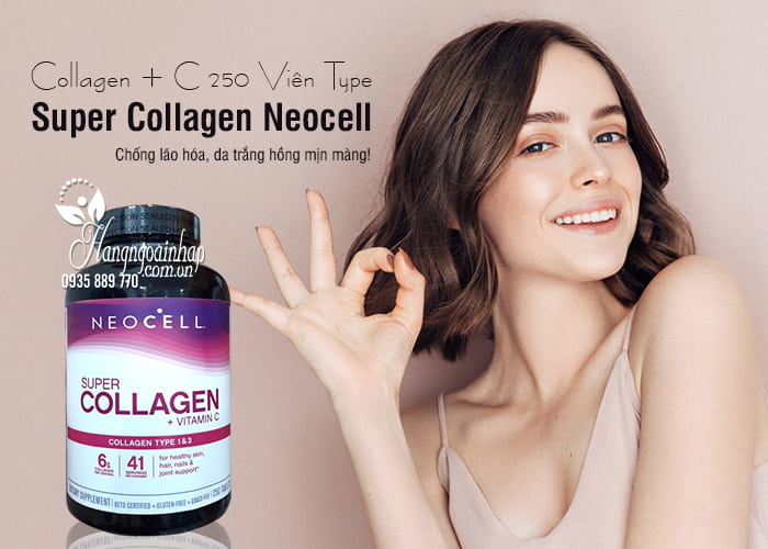 Collagen + C 250 Viên Type I & III Mỹ - Super Collagen Neocell 3