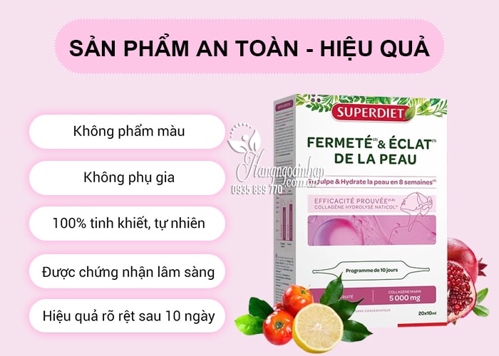 Collagen Superdiet 5000mg Fermete & Eclat De La Peau 20 ống 89