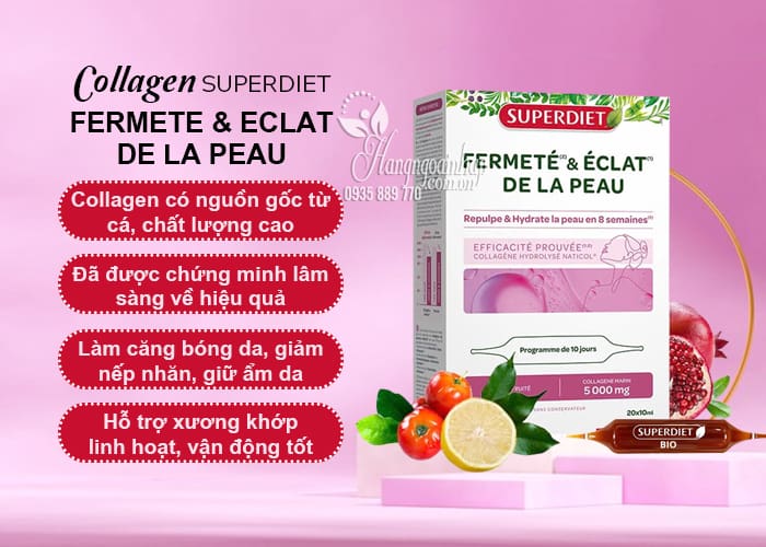 Collagen Superdiet 5000mg Fermete & Eclat De La Peau 20 ống 67