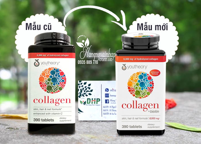 Collagen Youtheory Type 1 2 & 3 390 Viên mẫu mới Của Mỹ-Collagen Không Biến Tính 3