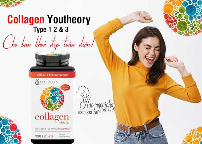 Collagen Youtheory Type 1 2 & 3 390 Viên mẫu mới Của Mỹ-Collagen Không Biến Tính 0