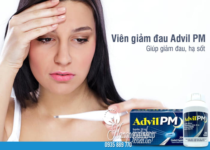 Viên giảm đau Advil PM 200mg 200 viên của Mỹ dùng ban đêm 9