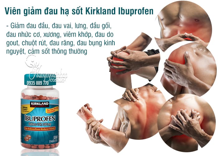 Viên giảm đau hạ sốt Kirkland Ibuprofen 200mg 500 viên Mỹ 2