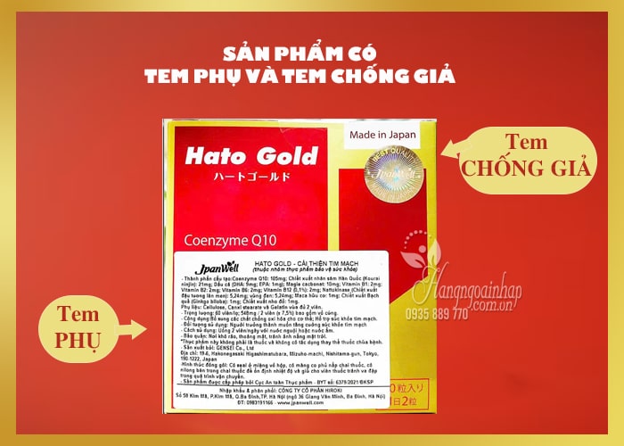 Viên bổ tim Hato Gold Jpanwell của Nhật Bản hộp 60 viên 55
