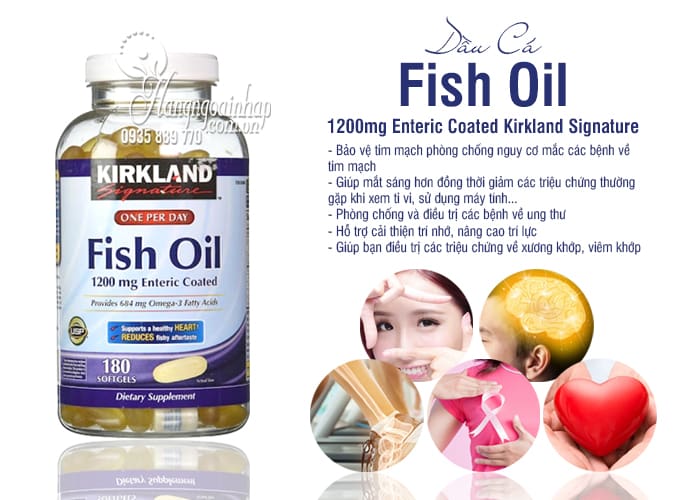 Dầu Cá Fish Oil 1200mg Enteric Coated Kirkland Signature 0