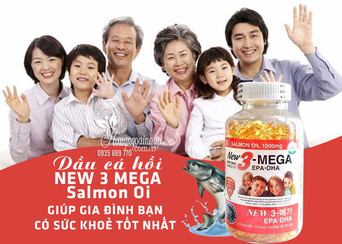Dầu cá hồi New 3 Mega Salmon Oil 1000mg Hàn Quốc  1