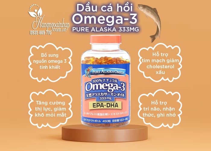 Dầu cá hồi Omega-3 Pure Alaska 333mg Nhật Bản 450 viên 6