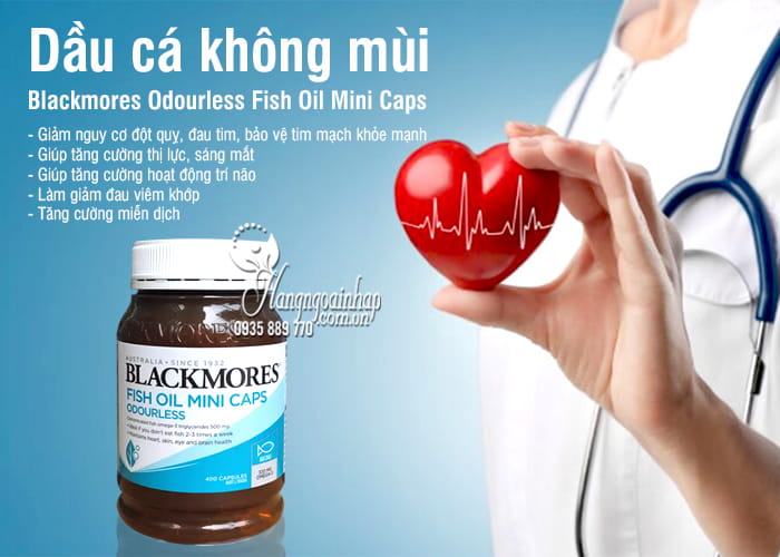 Dầu cá không mùi Blackmores Odourless Fish Oil Mini Caps mới 9
