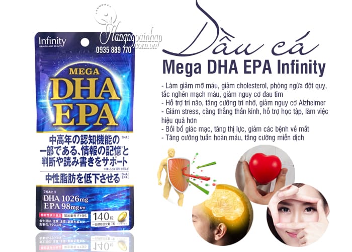 Dầu cá Mega DHA EPA Infinity gói 140 viên của Nhật Bản 6