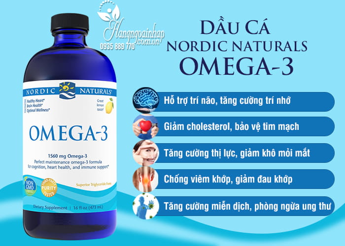 Dầu cá Nordic Naturals Omega-3 1560mg 473ml của Mỹ 0