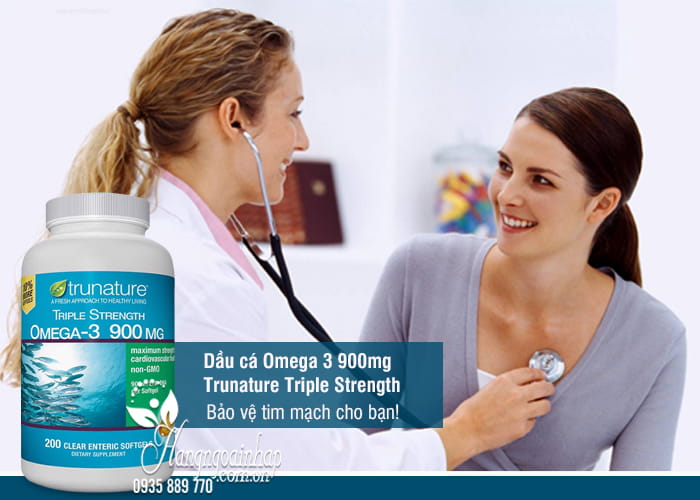 Dầu cá Omega 3 900mg Trunature Triple Strength 200 viên của Mỹ 7