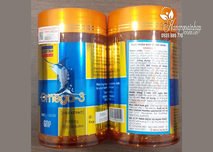 Dầu Cá Omega 3 Costar 1000mg của Úc hộp 365 viên 45