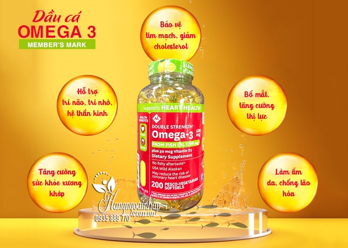 Dầu cá Omega 3 Member’s Mark 600mg 200 viên của Mỹ 67