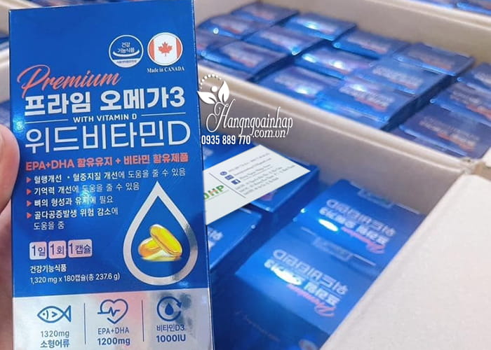 Dầu cá Premium Omega 3 With Vitamin D 180 viên Hàn Quốc 9