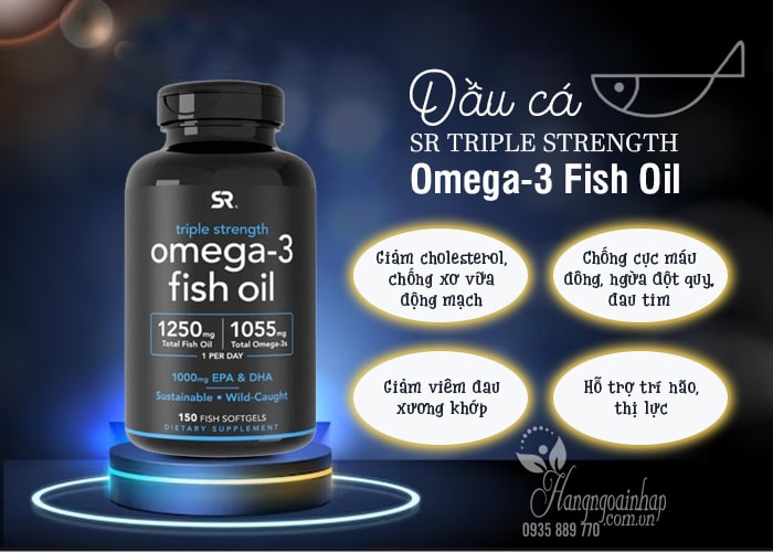 Dầu cá SR Triple Strength Omega-3 Fish Oil 150 viên của Mỹ 4