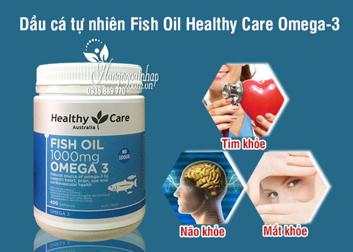 Dầu cá tự nhiên Fish Oil Healthy Care Omega-3 1000mg 400 viên của Úc 8