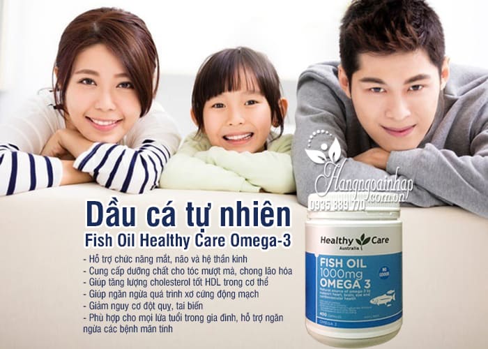 Dầu cá tự nhiên Fish Oil Healthy Care Omega-3 1000mg 400 viên của Úc 1