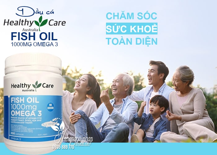 Viên uống dầu cá Fish Oil 1000mg Omega 3 Healthy Care của Úc 12