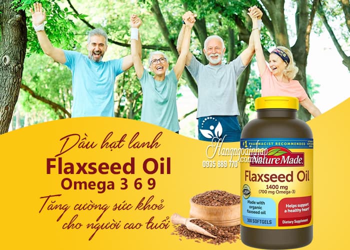 Dầu hạt lanh Omega 3 6 9 Flaxseed Oil Nature Made 1400mg mẫu mới 12