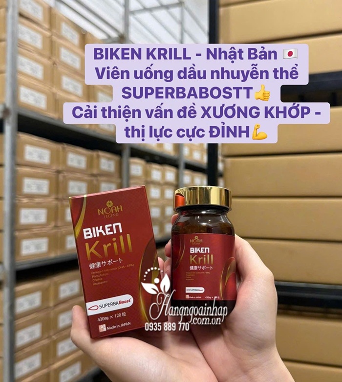 Dầu nhuyễn thể Biken Krill Oil Noah Legend 120 viên của Nhật Bản 09