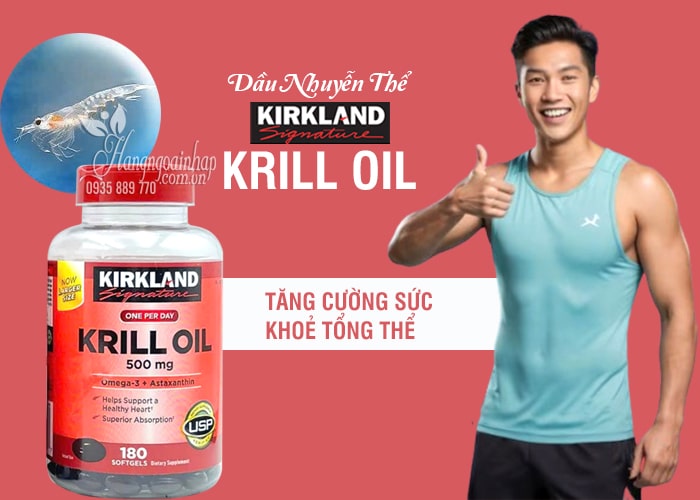 Viên uống dầu nhuyễn thể Kirkland Krill Oil 500mg của Mỹ 12