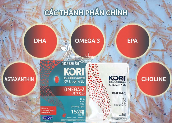 Dầu nhuyễn thể Kori Krill Oil Omega 3 Nhật Bản 152 viên  3