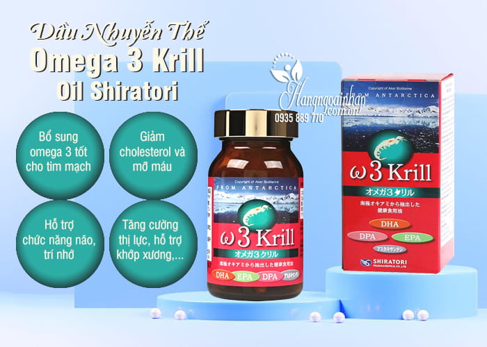 Dầu nhuyễn thể Omega 3 Krill Oil Shiratori 80 viên Nhật Bản 56