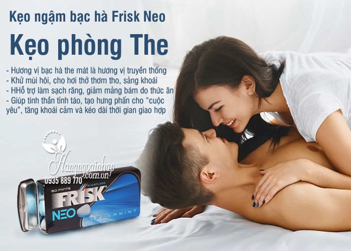 Kẹo ngậm bạc hà Frisk Neo Nhật Bản Hộp 50 viên, kẹo phòng the 9