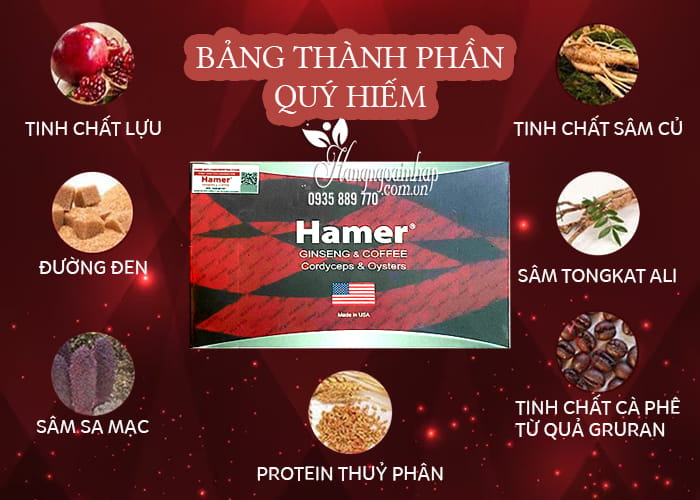 Kẹo sâm Hamer Ginseng & Coffee hộp 32 viên, hàng chính hãng 6