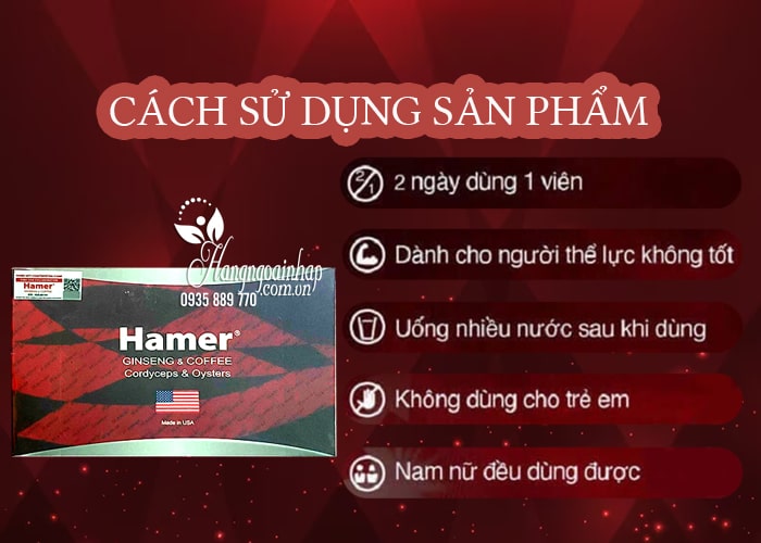 Kẹo sâm Hamer Ginseng & Coffee hộp 32 viên, hàng chính hãng 7