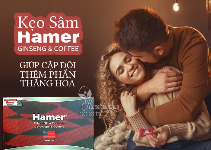 Kẹo sâm Hamer Ginseng & Coffee hộp 32 viên, hàng chính hãng 1